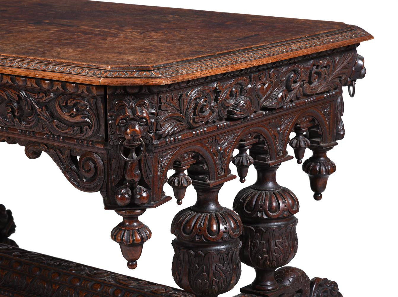 A VICTORIAN CARVED OAK CENTRE TABLE, SECOND HALF 19TH CENTURY - Image 2 of 3