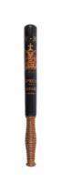 A VICTORIAN PAINTED WOOD SPECIAL CONSTABLE'S TRUNCHEON