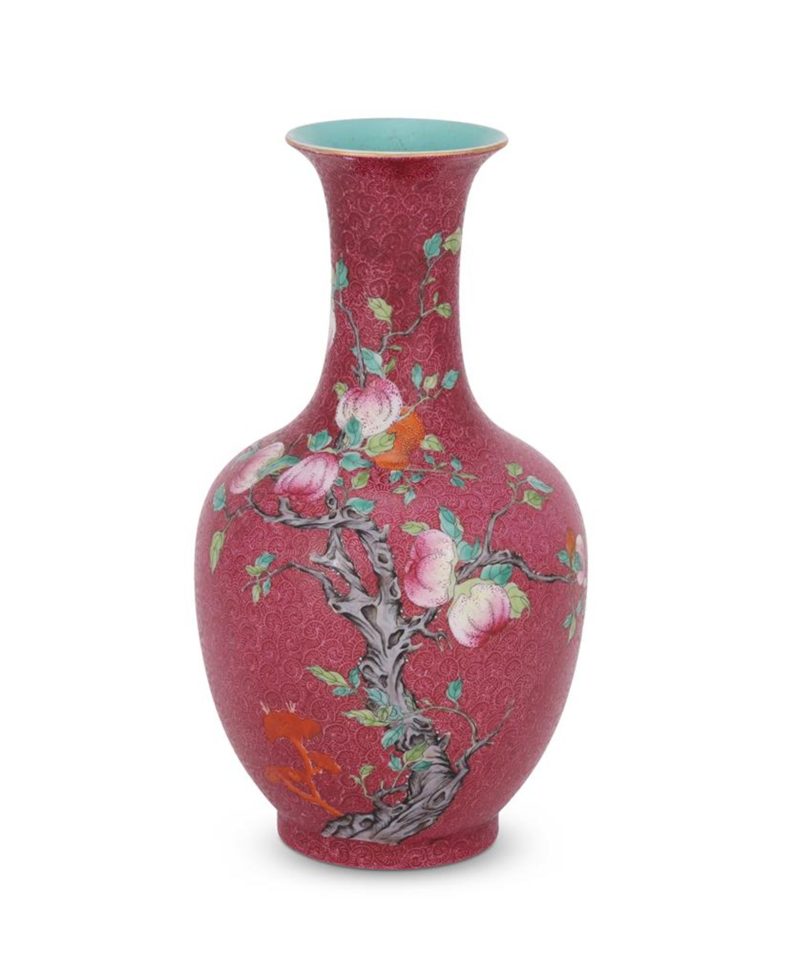 A CHINESE FAMILLE ROSE 'PEACH' VASE