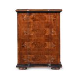 A CONTINENTAL WALNUT, BURR WALNUT AND EBONISED SIDE CABINET, 18TH CENTURY