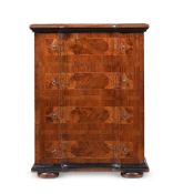 A CONTINENTAL WALNUT, BURR WALNUT AND EBONISED SIDE CABINET, 18TH CENTURY