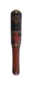 A WILLIAM IV PAINTED WOOD SHORT TRUNCHEON