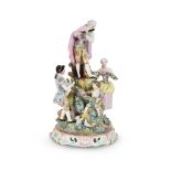 A GERMAN PORCELAIN FIGURAL GROUP IN MEISSEN STYLE, LATE 19TH CENTURY