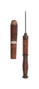 A VICTORIAN PAINTED OAK SWORD TRUNCHEON