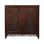 A CHINESE EXPORT HARDWOOD CABINET, SECOND HALF 19TH CENTURY