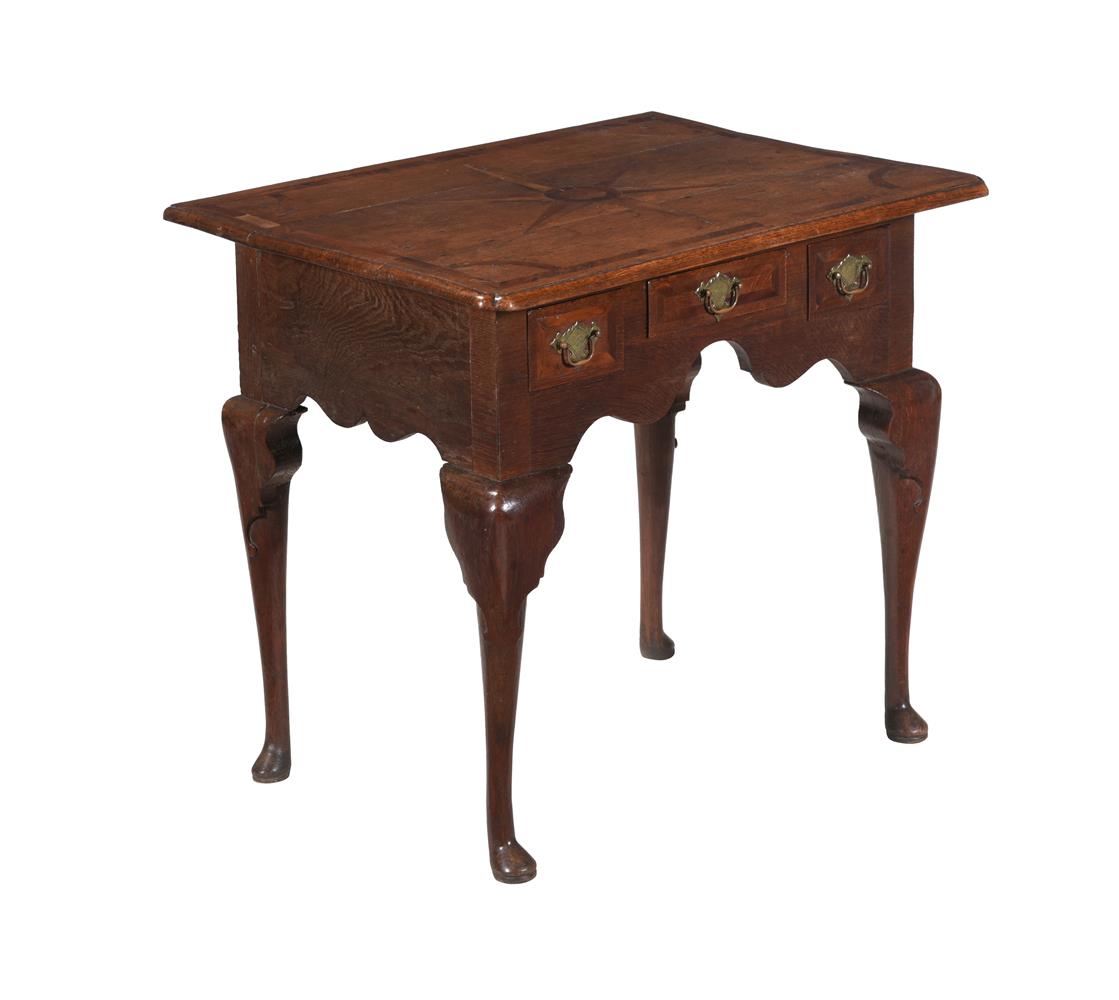 A GEORGE II OAK AND YEW BANDED SIDE TABLE, CIRCA 1740
