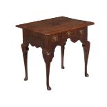 A GEORGE II OAK AND YEW BANDED SIDE TABLE, CIRCA 1740
