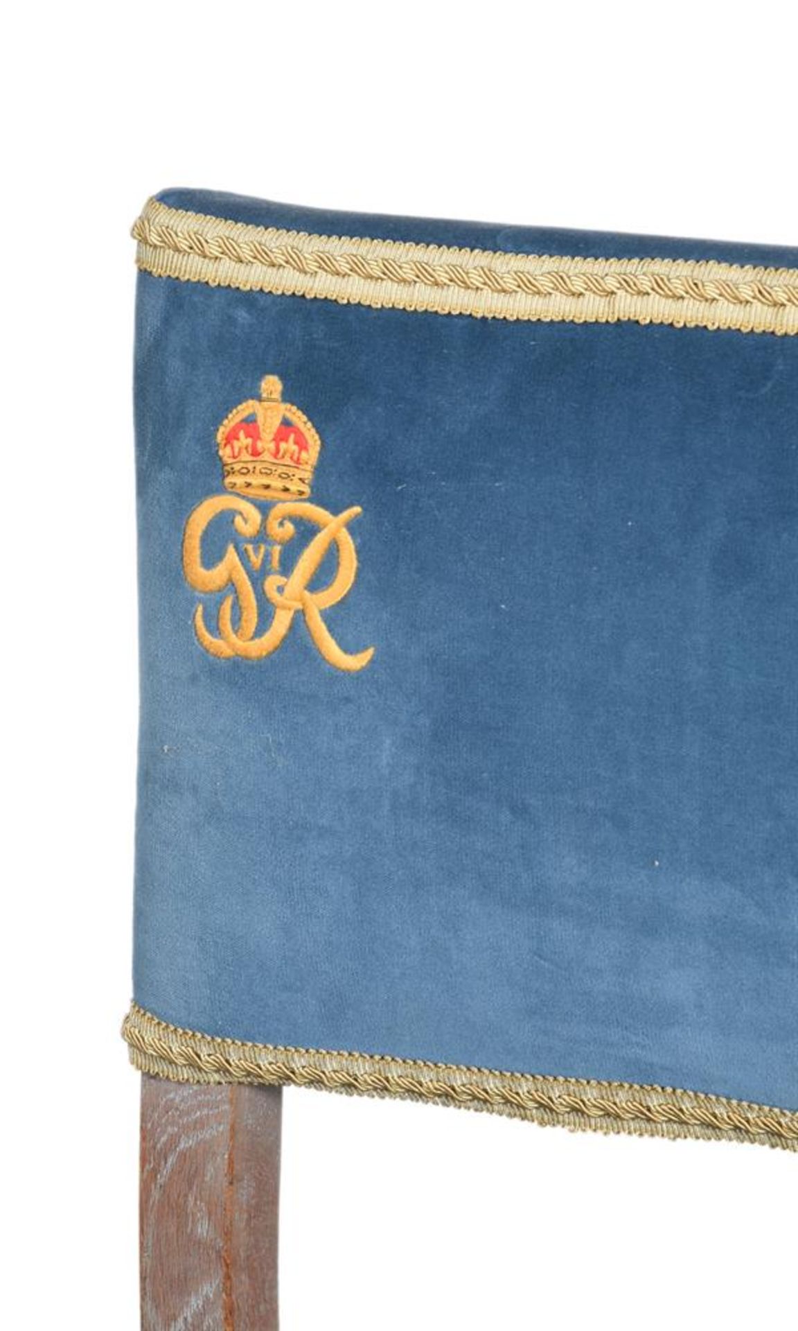 A GEORGE VI CORONATION LIMED OAK AND UPHOLSTERED CHAIRBY B. NORTH & SONS, WEST WYCOMBE, CIRCA 1937 - Image 2 of 5