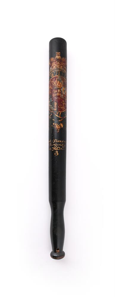 A VICTORIAN PAINTED WOOD TRUNCHEON - Image 2 of 2