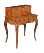 Y A FRENCH FIGURED WALNUT, TULIPWOOD CROSSBANDED AND GILT METAL MOUNTED BONHEUR DU JOUR