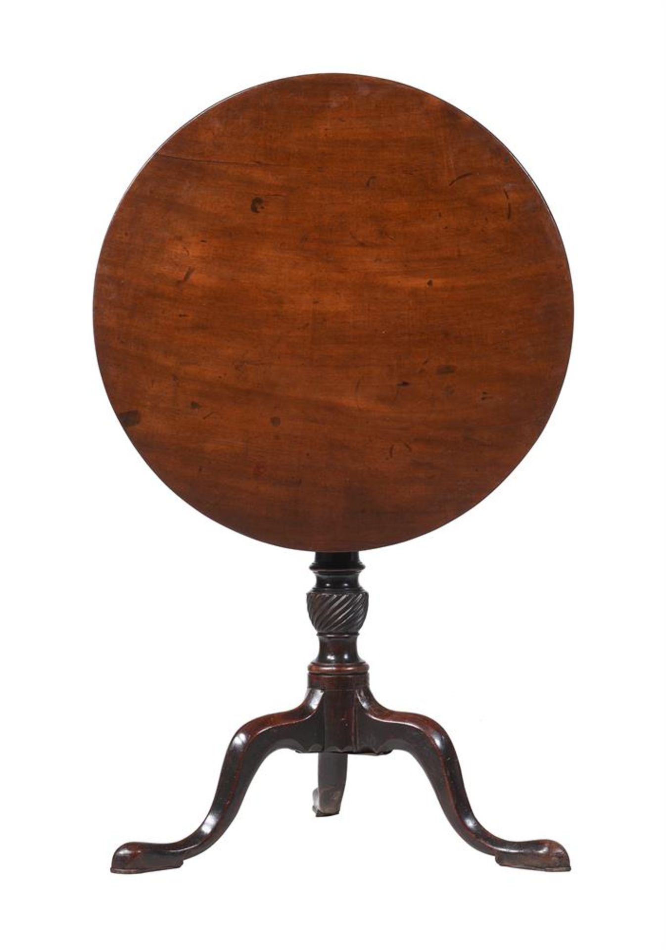 AN EARLY GEORGE III MAHOGANY BIRDCAGE TRIPOD TABLE, CIRCA 1760