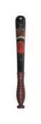 A VICTORIAN SCOTTISH PAINTED WOOD TRUNCHEON