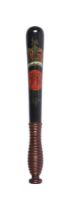 A VICTORIAN SCOTTISH PAINTED WOOD TRUNCHEON