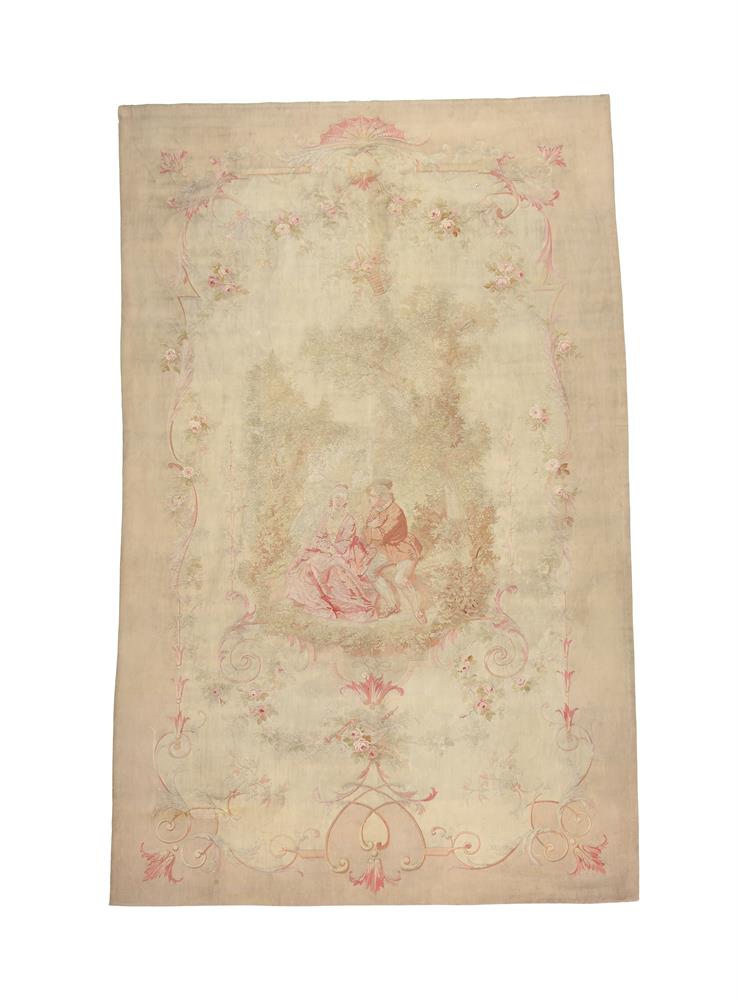 A BELGIAN WOVEN TAPESTRY IN AUBUSSON STYLE, LATE 19TH/EARLY 20TH CENTURY