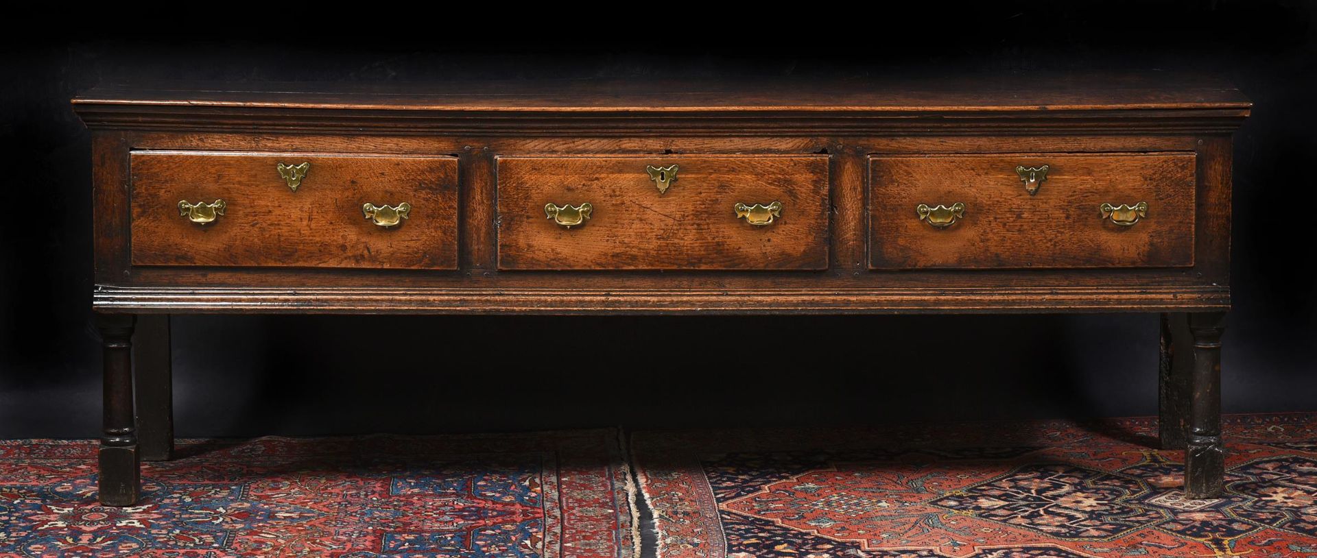 AN OAK DRESSER BASE, LATE 17TH OR EARLY 18TH CENTURY