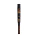 A VICTORIAN PAINTED WOOD TRUNCHEON