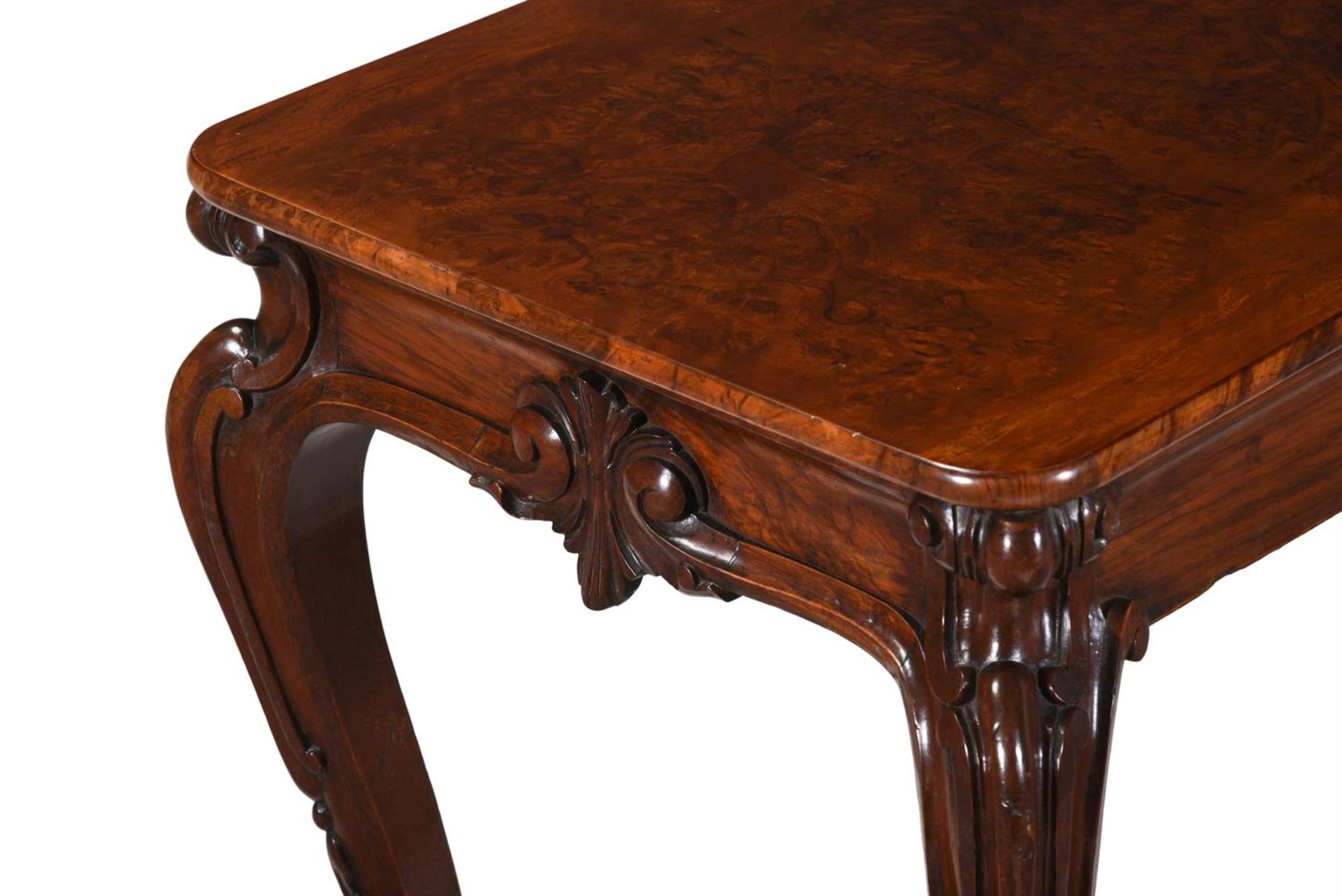 A VICTORIAN FIGURED WALNUT SIDE OR CENTRE TABLE, MID 19TH CENTURY - Image 2 of 2
