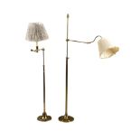 TWO SIMILAR BRASS STANDARD LAMPS, 20TH CENTURY