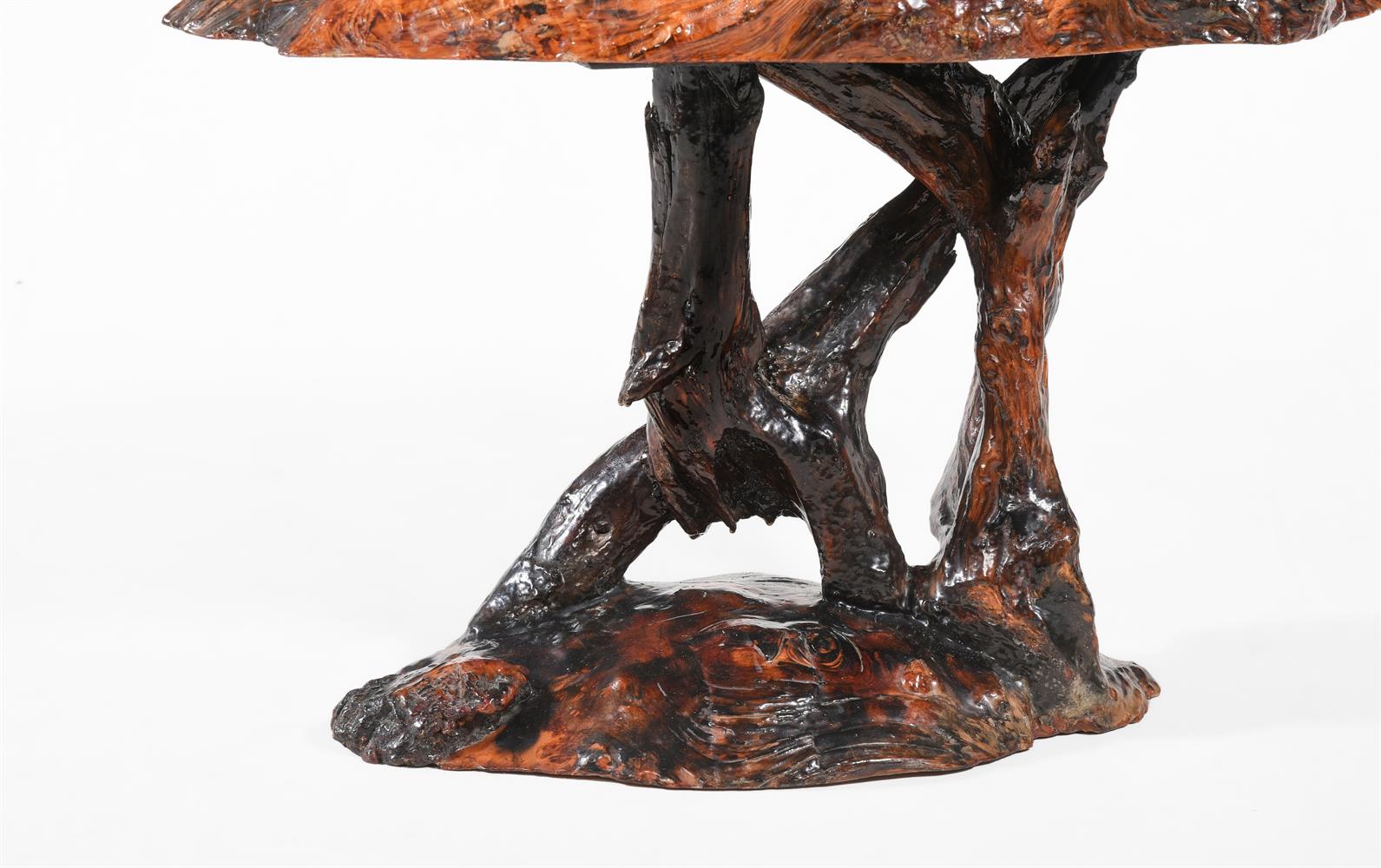 A YEW WOOD, BURR AND ROOT WOOD TABLE, 20TH CENTURY - Image 4 of 4