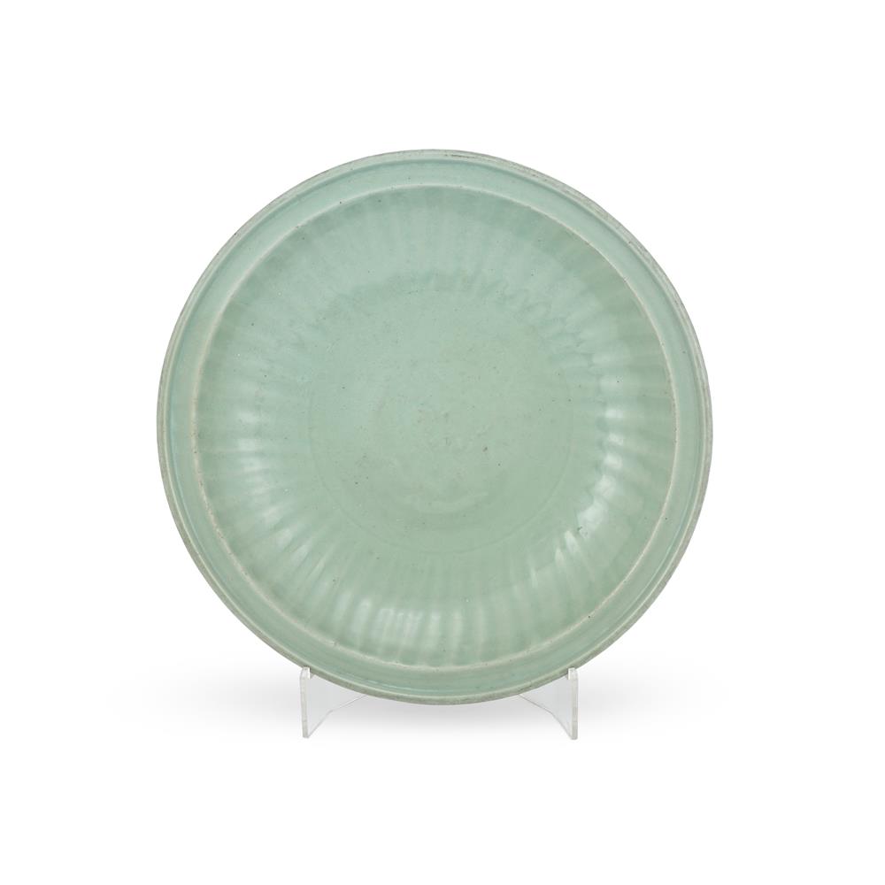 A large Chinese celadon Longquan dish