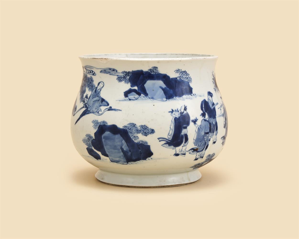 A Chinese blue and white censer - Image 2 of 5