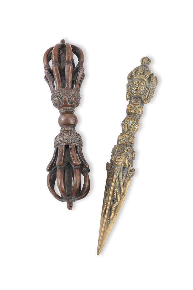 A Ritual Dagger (phurbu) and Thunderbolt (dorje) - Image 2 of 2