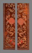 Two Chinese cut velvet panels