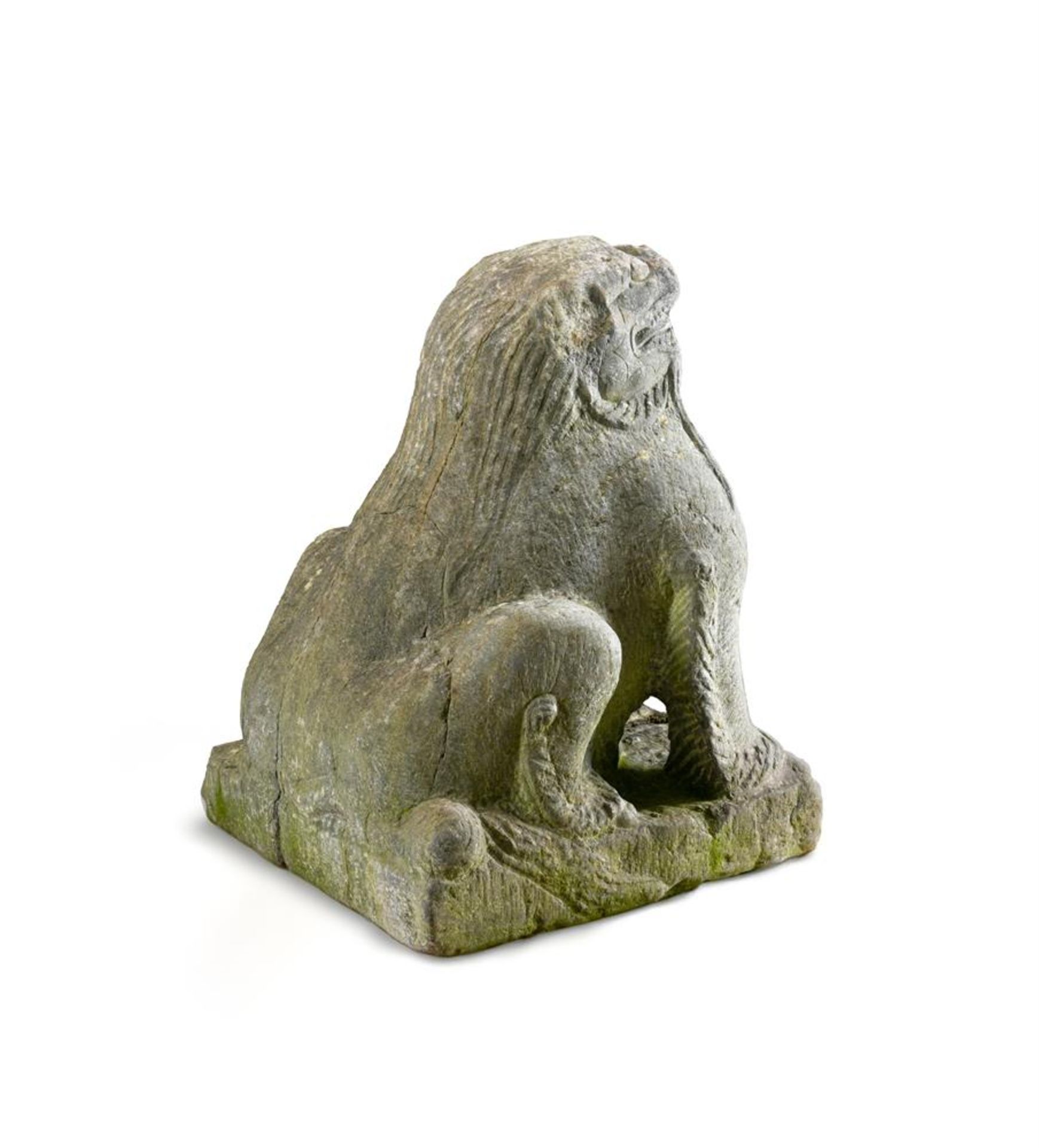 Am attractive large grey stone figure of a seated lion - Bild 5 aus 5