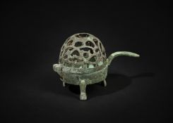 A Chinese bronze incense burner