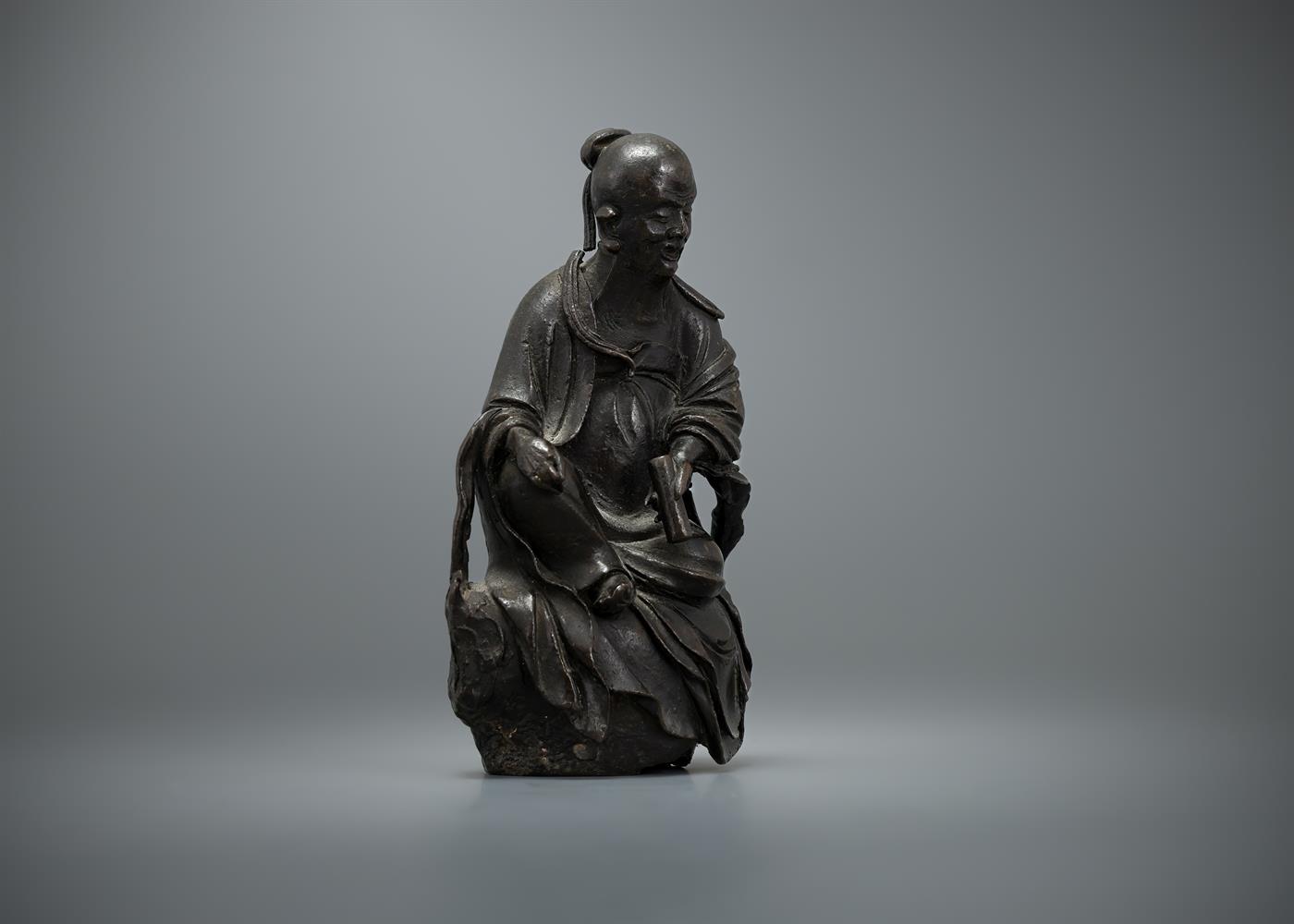 A Chinese bronze figure of Lao Zi - Image 2 of 3