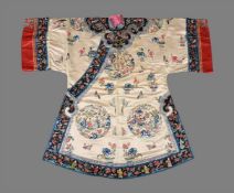 A Chinese satin silk ladies robe