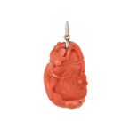 Y A Chinese coral pendant