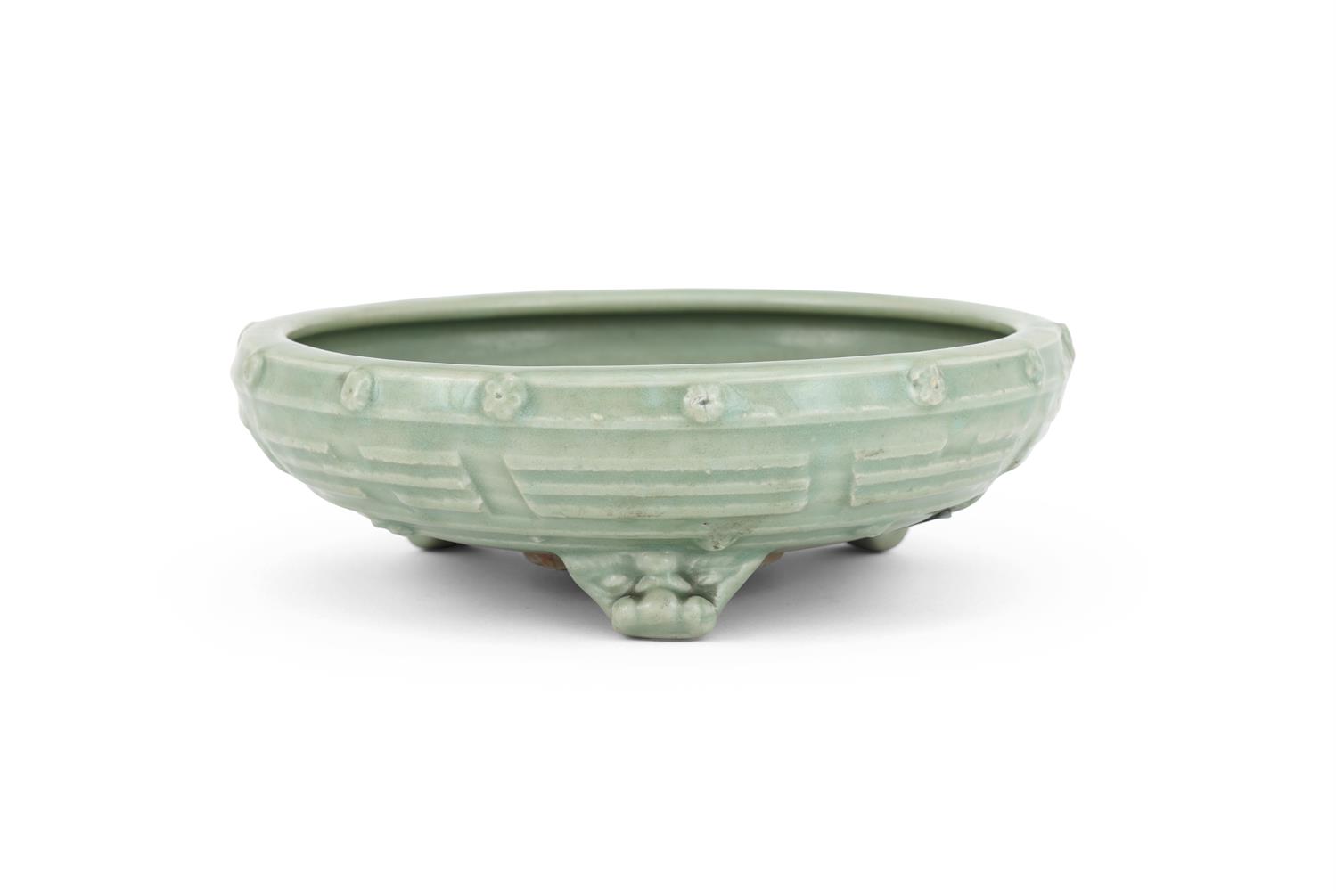 A good Chinese 'longquan' celadon 'Eight Trigrams' tripod censer - Image 2 of 5