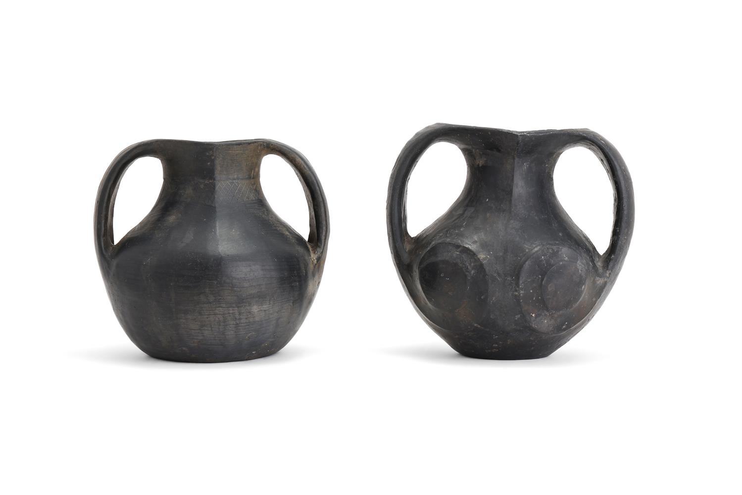 Two Chinese black pottery vases - Image 2 of 6