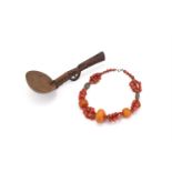Y A Tibetan coral and amber necklace