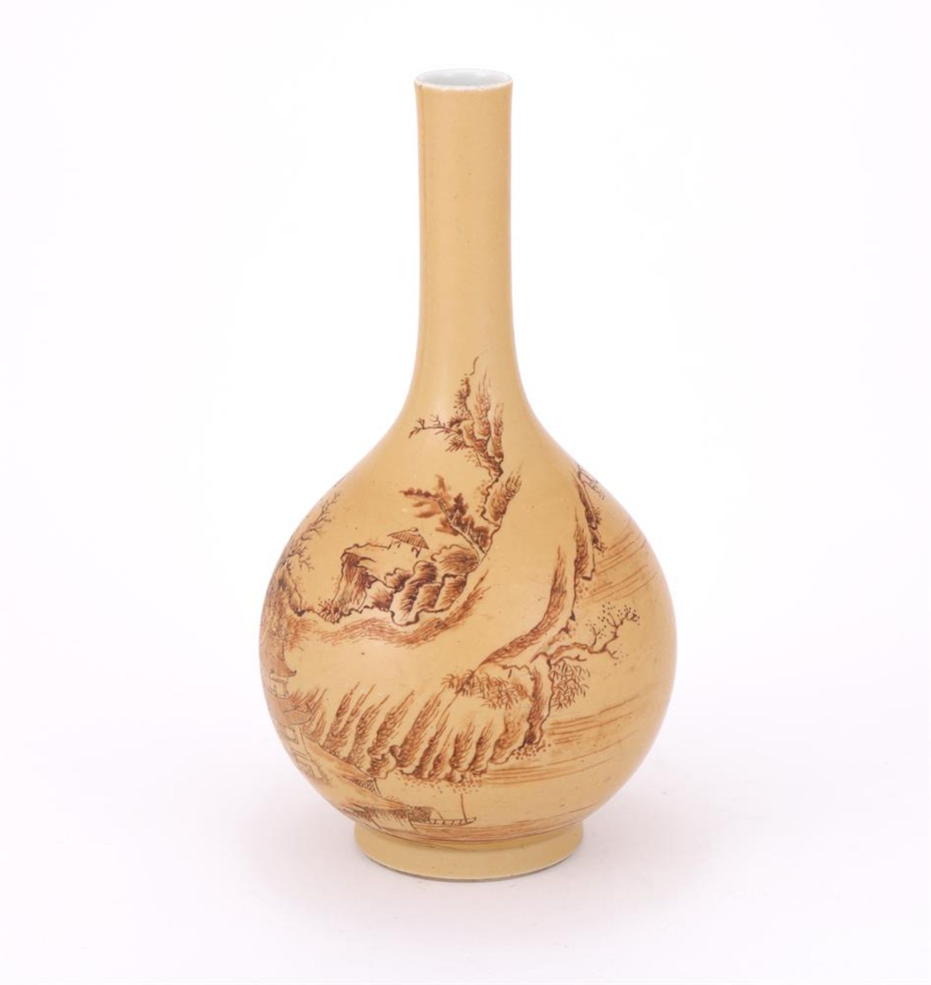 A Chinese amber-glazed 'Landscape' bottle vase - Bild 3 aus 3