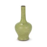 A Chinese porcelain lime green vase