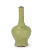 A Chinese porcelain lime green vase