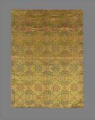 A good Chinese silk brocade in Imperial yellow