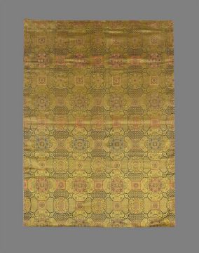 A good Chinese silk brocade in Imperial yellow