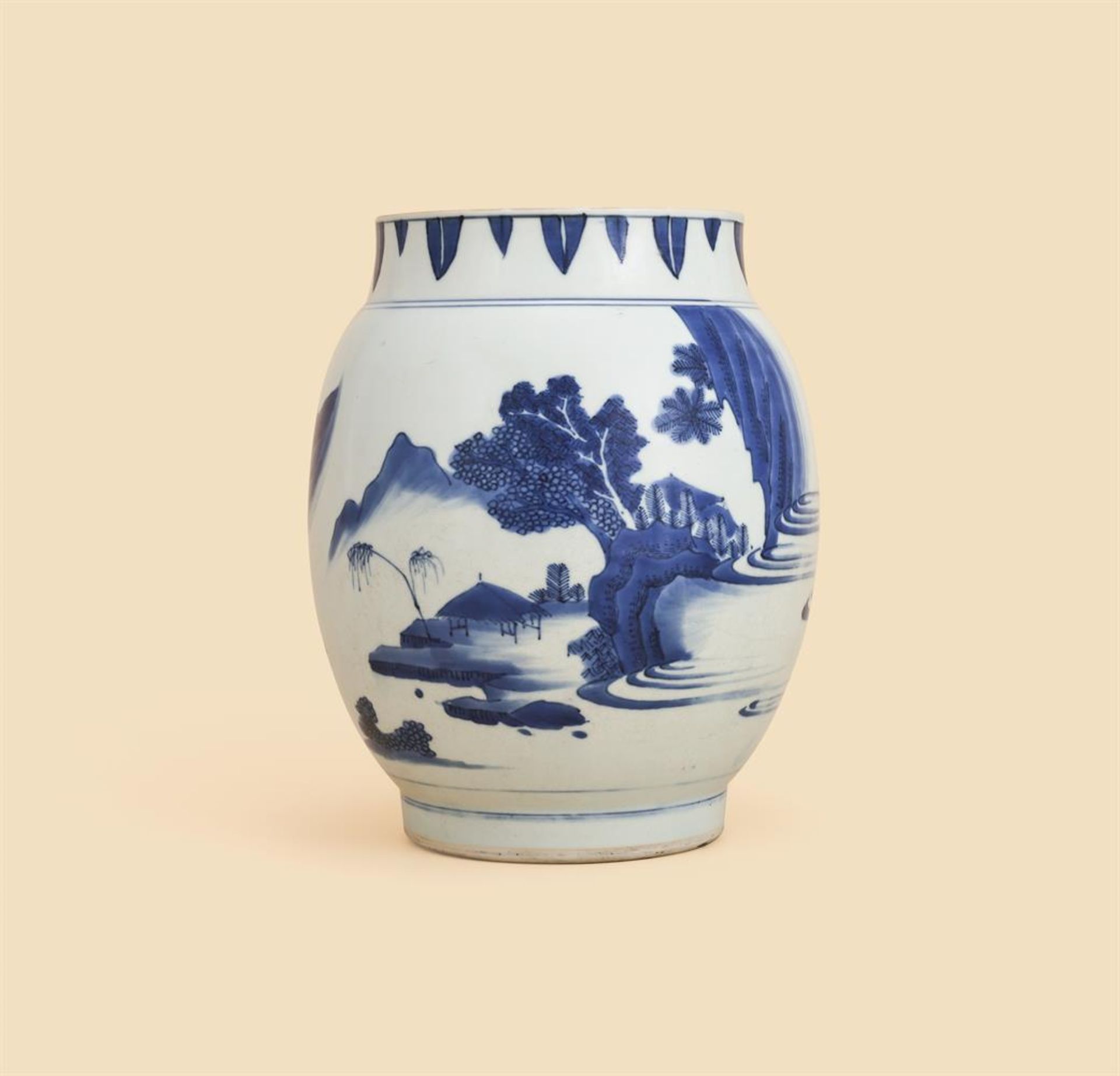 A Chinese blue and white 'Lotus seed' jar