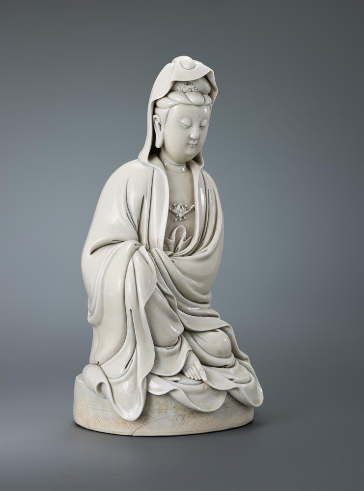 A Chinese Dehua figure of seated Guanyin