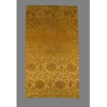 A large Chinese yellow silk satin brocade 'Chrysanthemums' panel