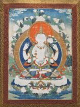 A small Thang-ka depicting Avalokitesvara