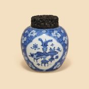 A Chinese blue and white ginger jar