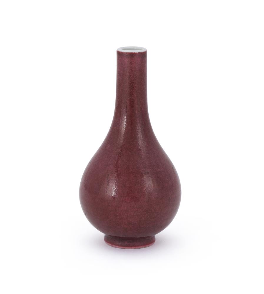 A Chinese copper-red-glazed miniature bottle vase
