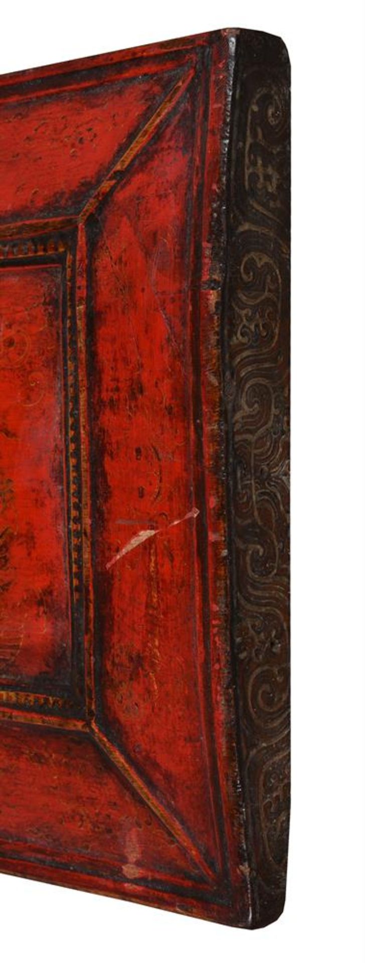 A Tibetan painted wood book cover - Bild 3 aus 3