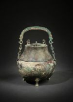 A Chinese archaic bronze wine vessel