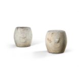 An attractive pair of Chinese marble barrel-form garden seats