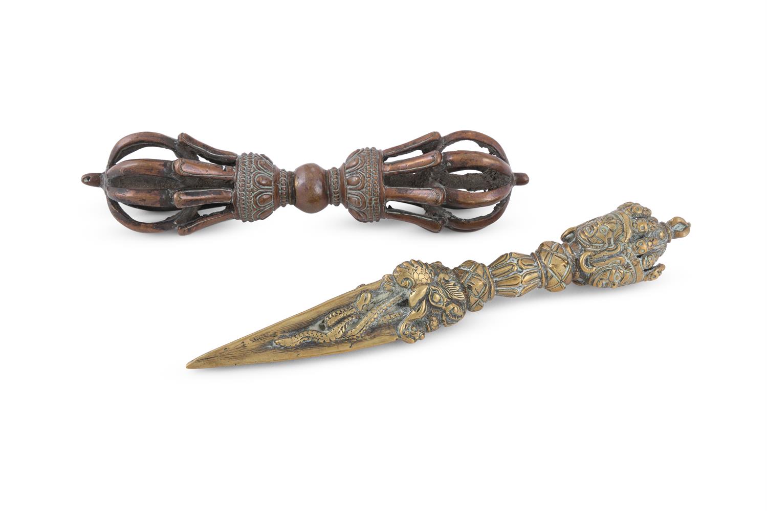 A Ritual Dagger (phurbu) and Thunderbolt (dorje)